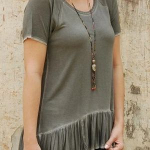 Dantelle Drop Waist Oil Dye Exposed Seam Top